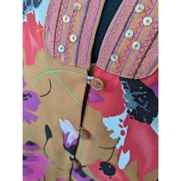 Maggie Barnes Floral Tunic in Mustard/Pink, Size 22 - Picture 4 of 13